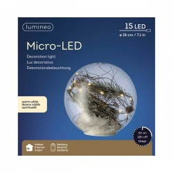 Klula szklana micro LEDowa świąteczna  gałązkami - 2