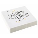 Serwetki papierowe na sylwestra białe Happy New Year - 1
