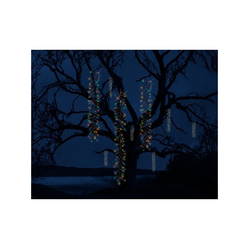 Kaskada świetlna dekoracje na drzewa LED multikolor 200cm 480L - 1