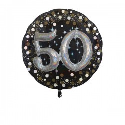 Duży Balon foliowy 81cm w gwiazdki na 50 urodziny
