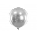 Duży Balon okrągły metaliczny Glossy srebrny 60cm - 1