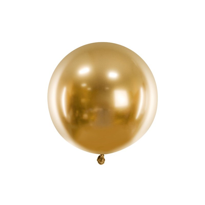 Duży Balon lateksowy okrągły metaliczny złoty 60cm - 1