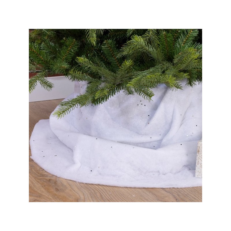 Sztuczny śnieg mata Śnieżny dywan obrus biały z brokatem 120x80cm - 3
