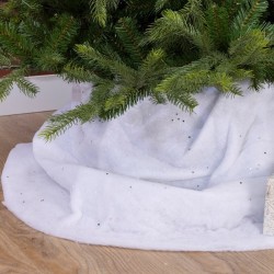 Sztuczny śnieg mata Śnieżny dywan obrus biały ze srebrnym brokatem 120x80cm - 3