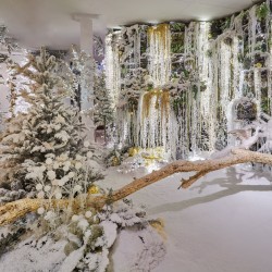 Sztuczny śnieg mata Śnieżny dywan obrus biały z brokatem 120x80cm - 4