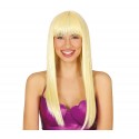 Peruka syntetyczna damska długie włosy z grzywką blond - 1