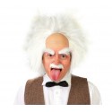 Peruka męska siwa biała Einstein szalony naukowiec - 1