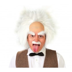 Peruka męska siwa biała Einstein szalony naukowiec
