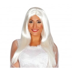 Peruka syntetyczna długie włosy platynowy blond