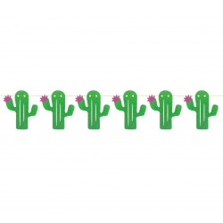 Girlanda brokatowa Kaktusy zielona dekoracja długa - 1