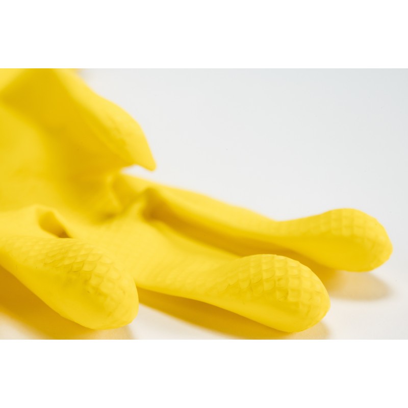 Rękawice rękawiczki gumowe żółte domowe kuchenne M - 4