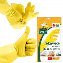 Rękawice rękawiczki gumowe żółte domowe kuchenne S