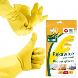 Rękawice rękawiczki gumowe żółte domowe kuchenne M