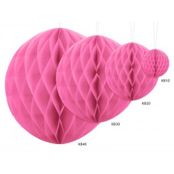 Kula wisząca dekoracja bibułowa różowa 10cm - 2