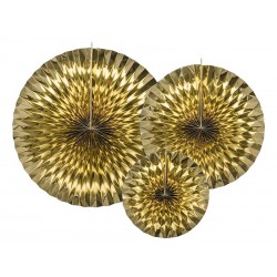 Rozety ozdobne dekoracja wisząca metaliczne złote - 1