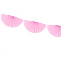 Girlanda bibułowa rozety jasno różowe 30cm x 3m - 2