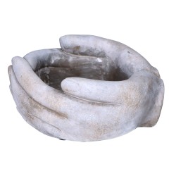 Osłonka dłonie złączone ręce 18cm kamienna kwiaty - 2