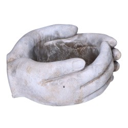 Osłonka dłonie złączone ręce 18cm kamienna kwiaty - 4