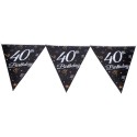 Girlanda papierowa z flagami 40 urodziny 28x270cm - 2