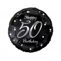 Balon foliowy  50 urodziny czarny srebrny na hel - 1