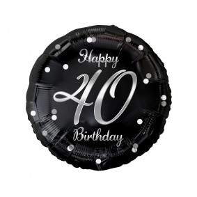Balon foliowy okrągły urodzinowy 40 urodziny hel - 1