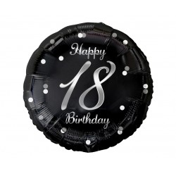 Balon foliowy na hel urodzinowy osiemnastka czarny - 1