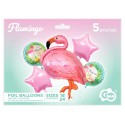 Zestaw balonów foliowych Flaming na urodziny róż - 1