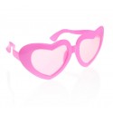 Duże Okulary w kształcie Serca różowe ozdobne - 1