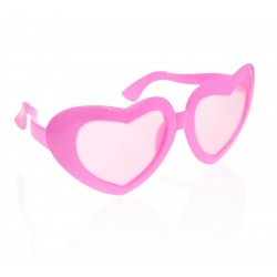 Duże Okulary w kształcie Serca różowe ozdobne
