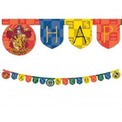 Banner urodzinowy Harry Potter Hogwart kolorowy 2m - 1