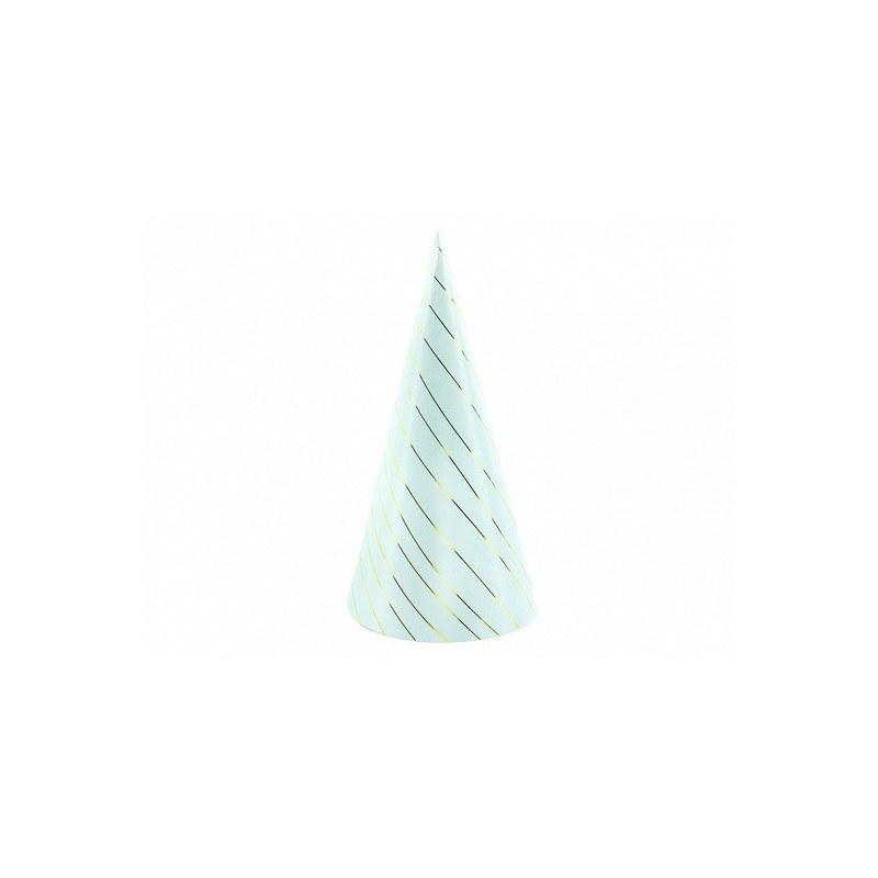 Czapeczki papierowe urodzinowe pastelowe niebieski - 3