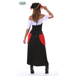 Strój dla dorosłych Piratka (sukienka, kapelusz) - 2