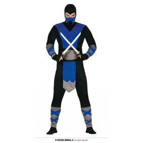 Strój dla dorosłych Ninja (kombinezon, maska, pasek) - 1
