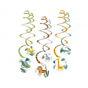 Spirale dekoracyjne papierowe zwierzęta 6szt - 1