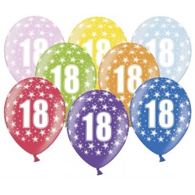 Balony lateksowe z nadrukiem cyfra 18 urodziny - 2
