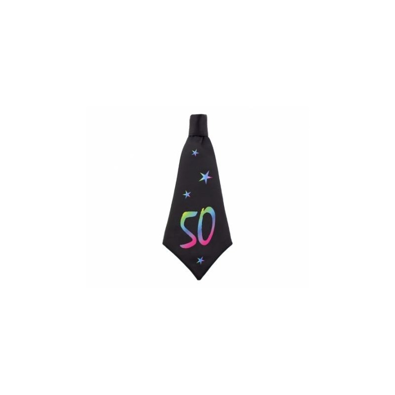 Krawat urodzinowy dekoracyjny czarny 50 urodziny - 1
