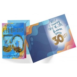 Kartka na urodziny z kopertą 30 urodziny niebieski