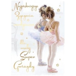 Karnet kartka urodzinowa z życzeniami baletnice