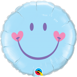 Balon foliowy pastelowy uśmiechnięta twarz 45cm