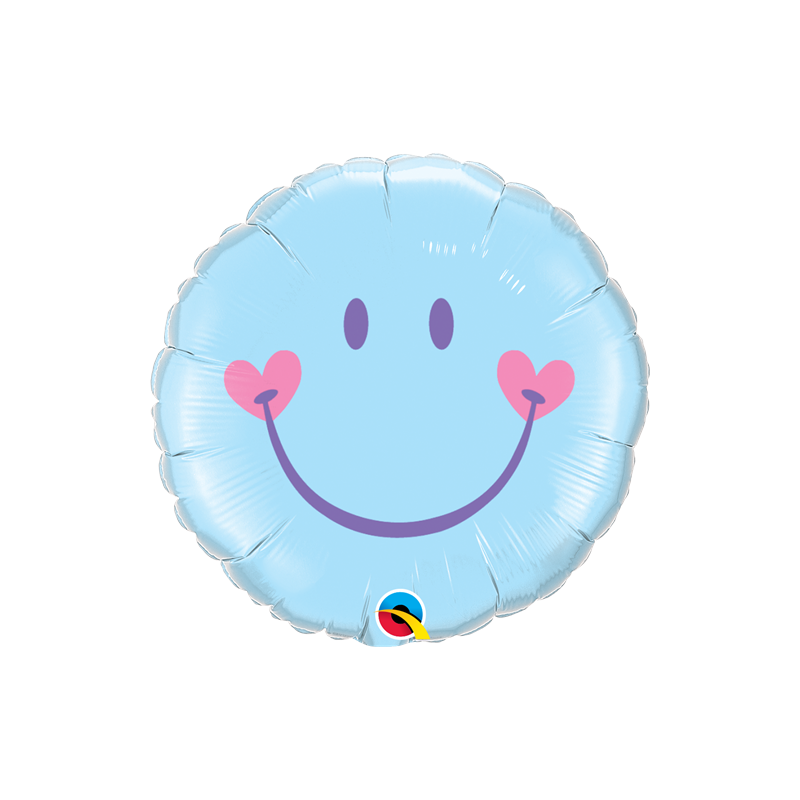 Balon foliowy pastelowy uśmiechnięta twarz 45cm - 1
