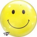 Balon foliowy żółty pastelowy uśmiech emotka 55cm - 1