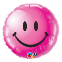 Balon foliowy 45cm uśmiechnięta twarz magenta 1szt - 1