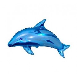 Balon foliowy na hel 61 cm delfin duży niebieski 