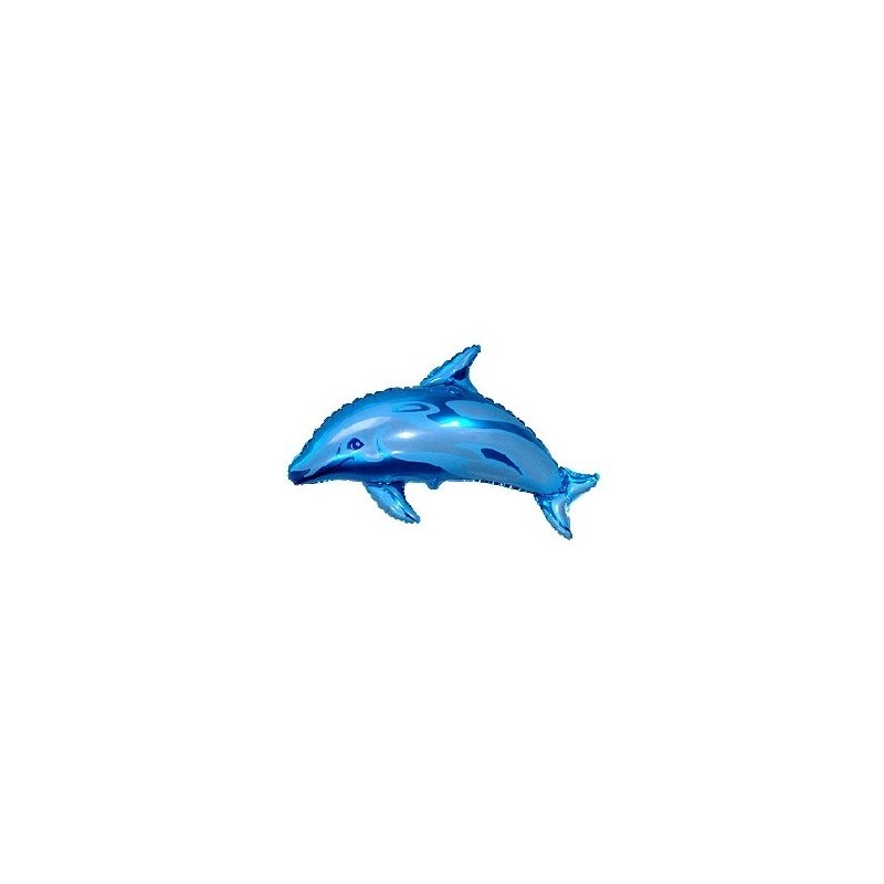 Balon foliowy na hel 61 cm delfin duży niebieski  - 1