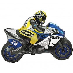 Balon foliowy na hel motocykl niebiesko-żółty - 1
