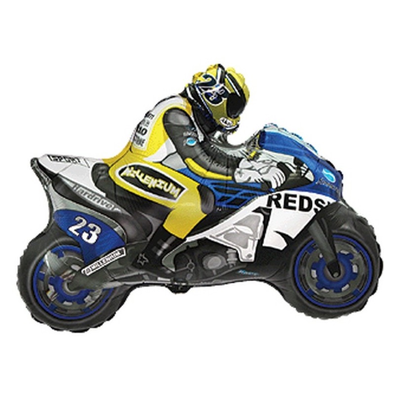 Balon foliowy na hel motocykl niebiesko-żółty - 1