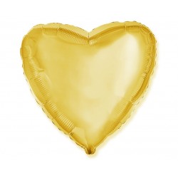 Balon foliowy 18 serce złote