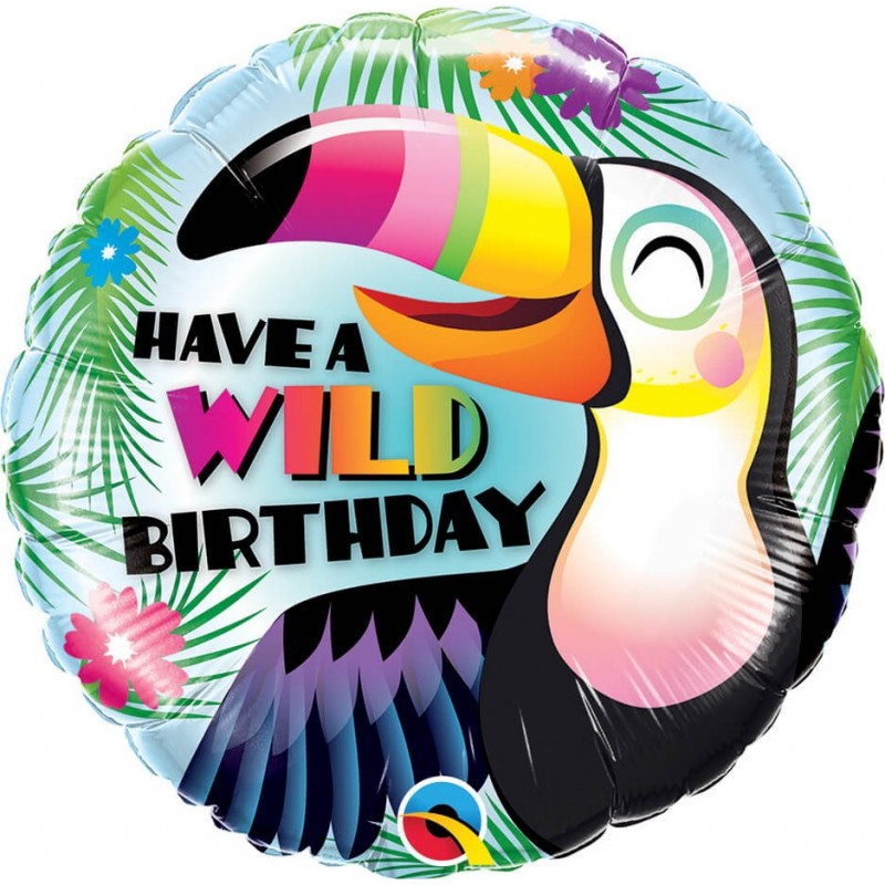 Balon foliowy tukan kolorowy na urodziny na hel 45 - 1