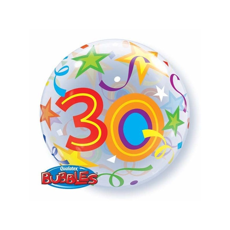 Balon gumowy z nadrukiem 30 urodziny na hel kolor - 1