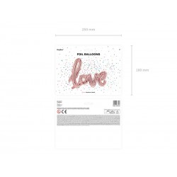 Balon foliowy stylowy napis Love różowe złoto - 3